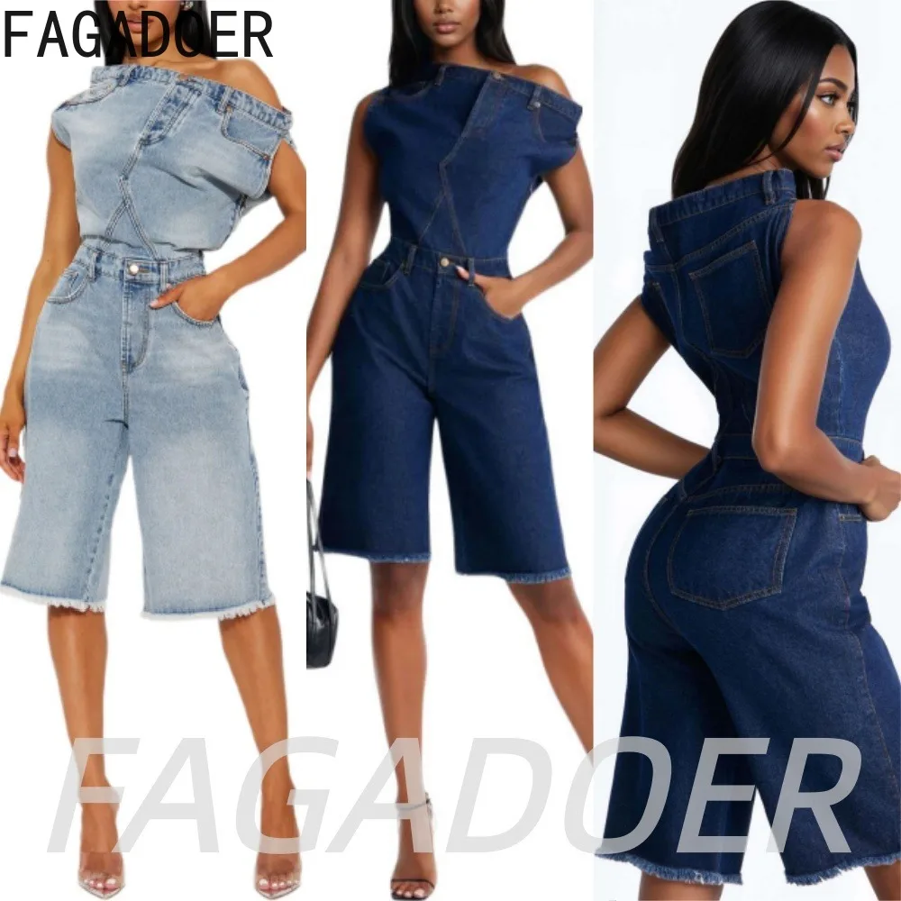 FAGADOER Y2K Streetwear Off Shoulder Loose Denim Rompers Cool Girl Party Club Jean Jumpsuits Casual Knee Wide Leg Playsuits New
FAGADOER Y2K Streetwear Off Shoulder Loose Denim Rompers Cool Girl Party Club Jean Jumpsuits Casual Knee Wide Leg Playsuits New