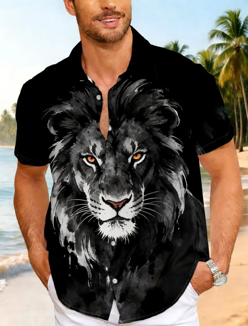 Men's Chic Wildlife & Ornate Print Short Sleeve Shirt, Perfect for Summer Getaways, Daily Life and Outdoor Activities
Men's Chic Wildlife & Ornate Print Short Sleeve Shirt, Perfect for Summer Getaways, Daily Life and Outdoor Activities