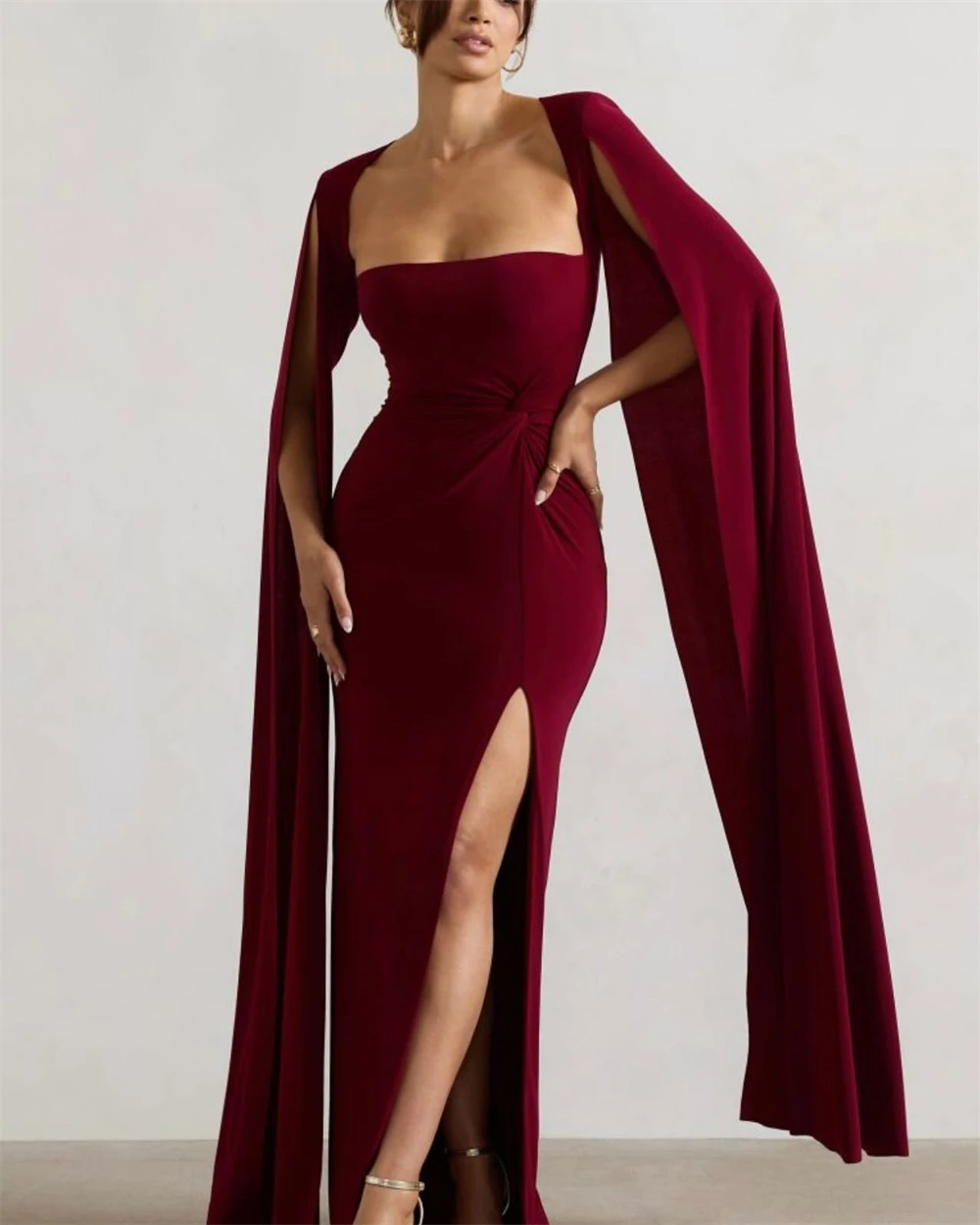 Customized Mermaid Graceful Red Velour Evening Dress Formal Boat Neck Long Sleeves Prom Dress Temperament Sweep Train
Customized Mermaid Graceful Red Velour Evening Dress Formal Boat Neck Long Sleeves Prom Dress Temperament Sweep Train