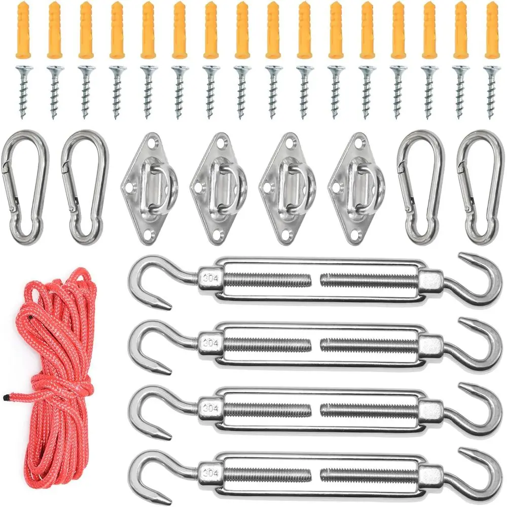 Shade Sail Hardware Kit 5 inch or Shade Sail Installation, Stainless Steel Shade Sail Fixing Accessories or Garden Outdoor, 45 P
Shade Sail Hardware Kit 5 inch or Shade Sail Installation, Stainless Steel Shade Sail Fixing Accessories or Garden Outdoor, 45 P