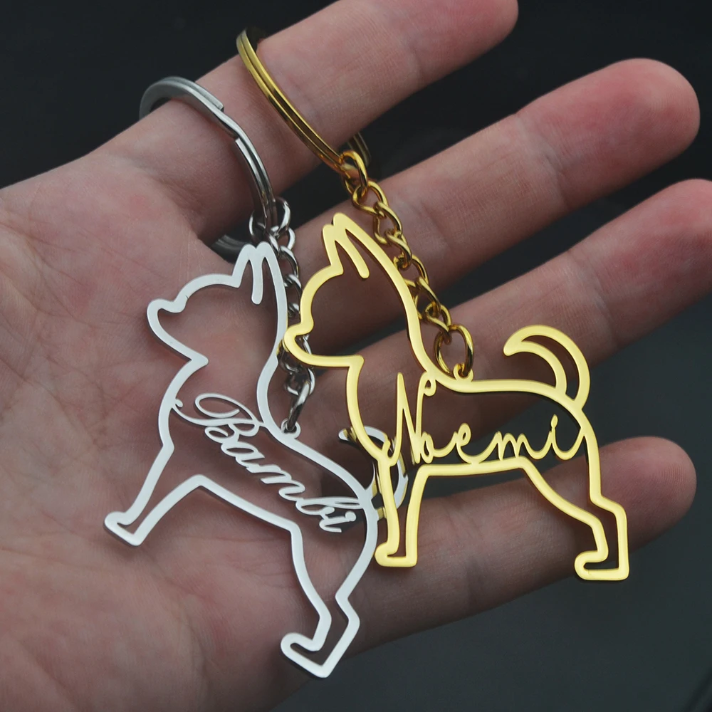 Stainless Steel Custom Dog Breed Outline Key Chain 4 Colors Engraved Pet Name Key Ring Chihuahua Pet Lover Anniversary Present
Stainless Steel Custom Dog Breed Outline Key Chain 4 Colors Engraved Pet Name Key Ring Chihuahua Pet Lover Anniversary Present