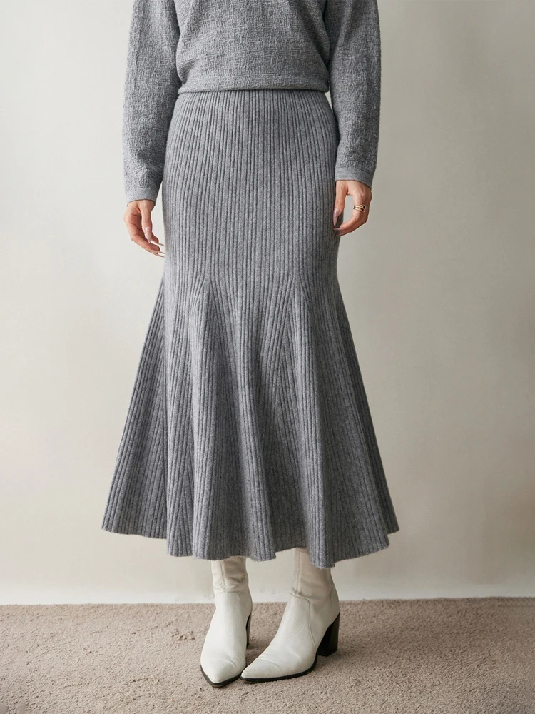 Woman's 100% Cashmere Knittwear Skirt Autumn Winter Elegant Mermaid Mid-calf High Waisted Slim Office Lady Dress Light Luxury
Woman's 100% Cashmere Knittwear Skirt Autumn Winter Elegant Mermaid Mid-calf High Waisted Slim Office Lady Dress Light Luxury