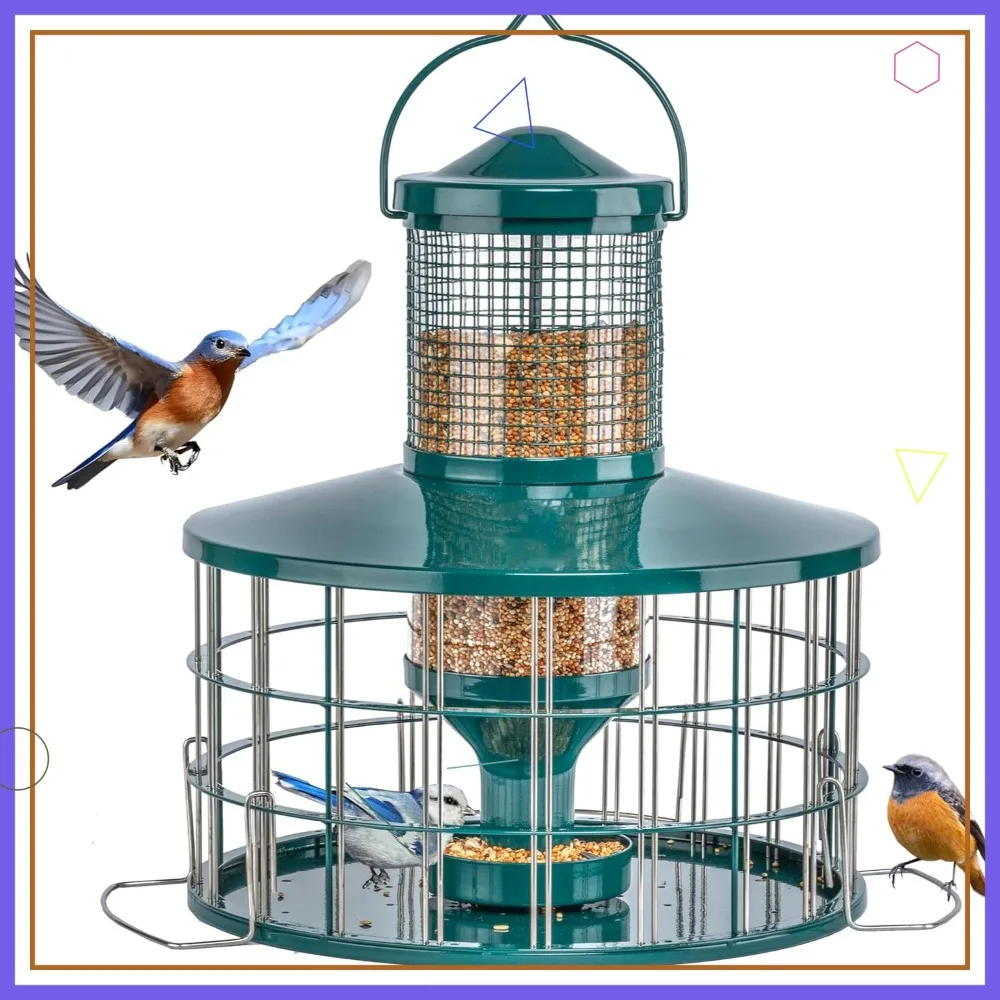 Upgraded Caged Bird Feeder, Squirrel-Proof, Adjustable Grille, 3 Lbs Seed Capacity, Attract Small Birds (Deep Green)
Upgraded Caged Bird Feeder, Squirrel-Proof, Adjustable Grille, 3 Lbs Seed Capacity, Attract Small Birds (Deep Green)