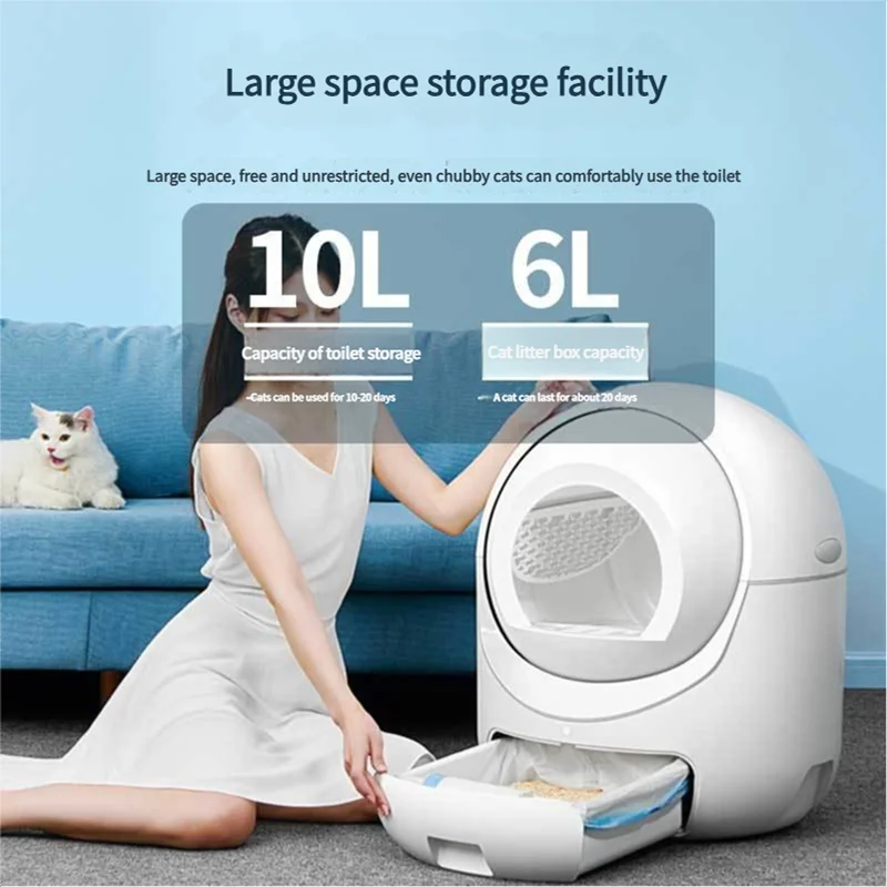 10L Self Cleaning Toilet Automatic Cat Litter Box APP Control Self Cleaning Cat Litter Box
10L Self Cleaning Toilet Automatic Cat Litter Box APP Control Self Cleaning Cat Litter Box