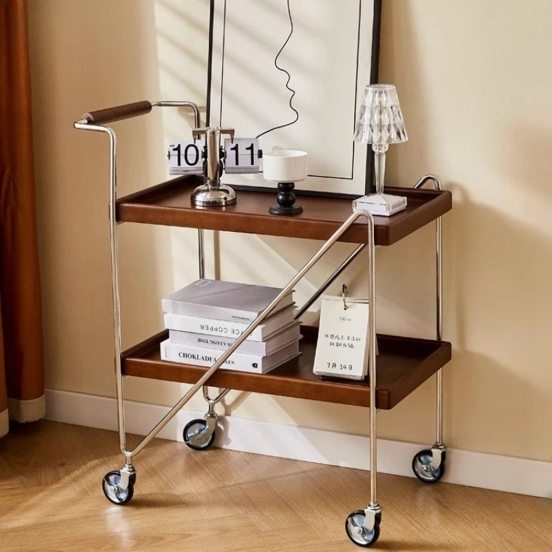 Movable solid wood trolley, simple coffee table, sofa side corner, living room dining side cabinet, diningcar medieval shelf
Movable solid wood trolley, simple coffee table, sofa side corner, living room dining side cabinet, diningcar medieval shelf