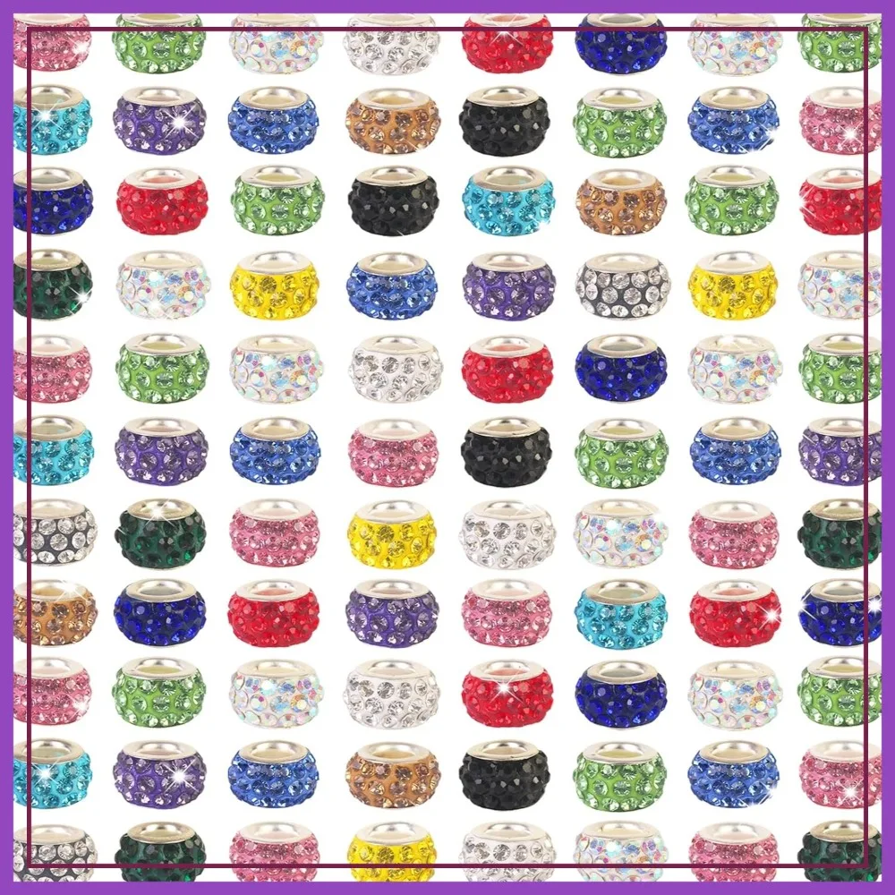 400 Pieces Large Hole Beads Rhinestone European Beads for DIY Jewelry Making Charms Bracelets Necklace Earrings
400 Pieces Large Hole Beads Rhinestone European Beads for DIY Jewelry Making Charms Bracelets Necklace Earrings