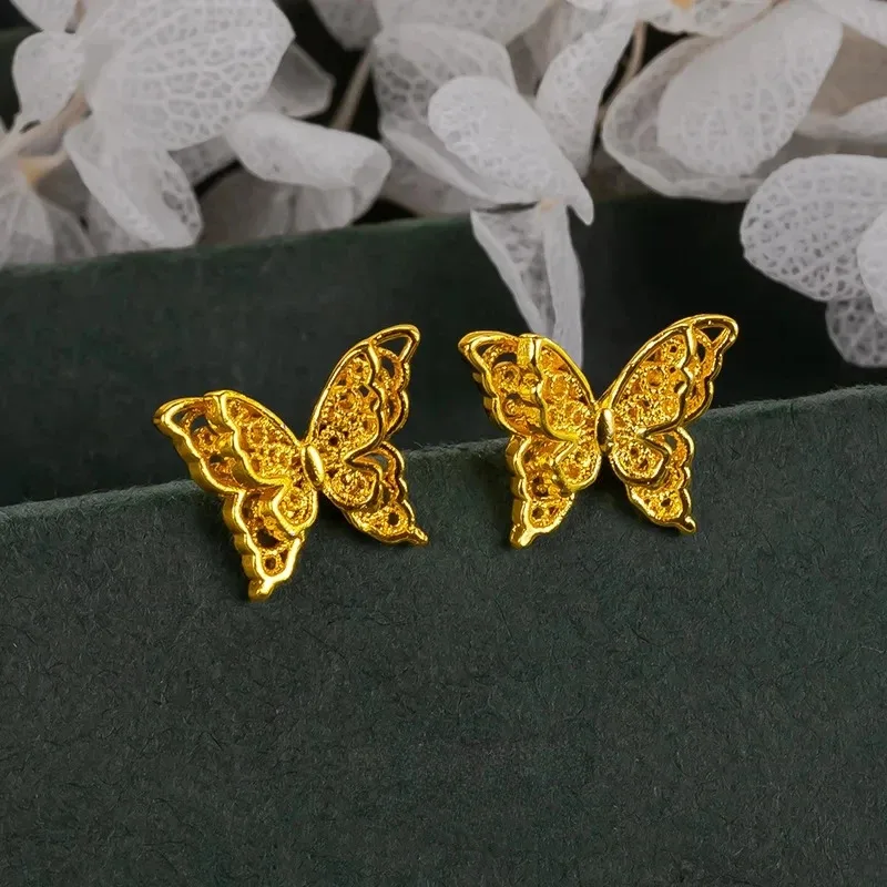 YISON Luxury Gold Plated Golden Butterfly Earrings Women's Ancient Silk Hollow Ear Stud Jewelry for Girl Friend
YISON Luxury Gold Plated Golden Butterfly Earrings Women's Ancient Silk Hollow Ear Stud Jewelry for Girl Friend