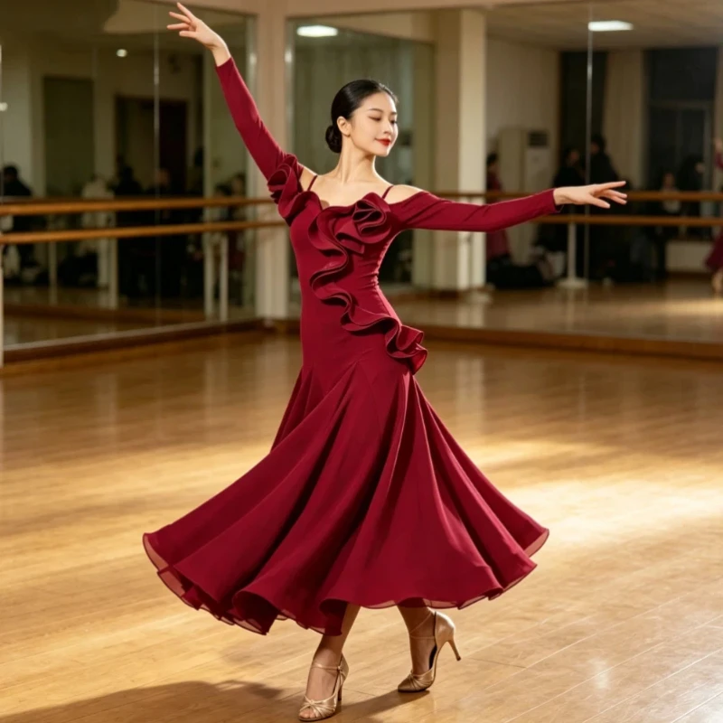Modern Dance Practice Dress for Women Spring/Summer New Style Social Dance Lace Collar Slim Fit Long Sleeve Pendant Dress
Modern Dance Practice Dress for Women Spring/Summer New Style Social Dance Lace Collar Slim Fit Long Sleeve Pendant Dress