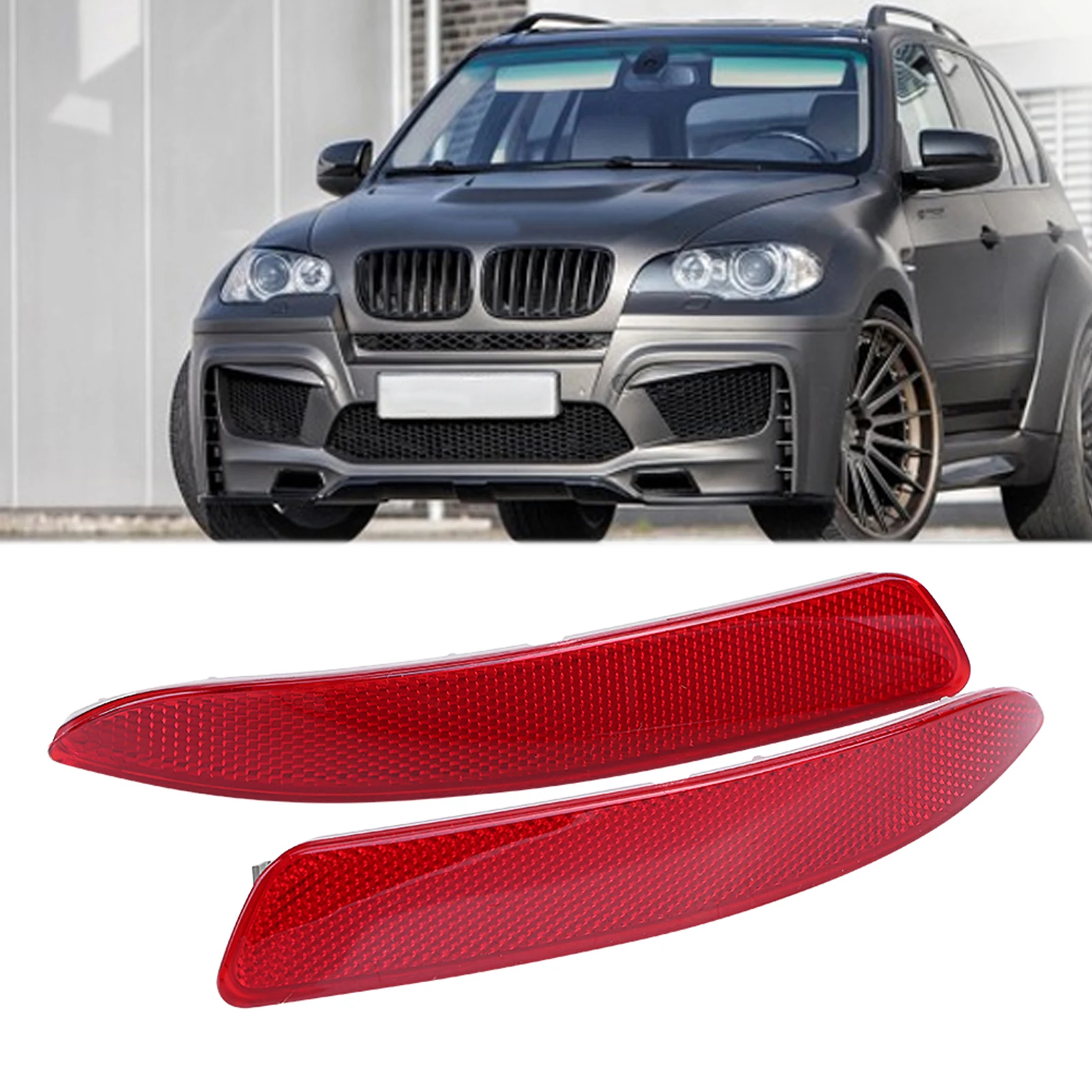 1 set for E70 X5 Pair Left Right Rear Bumper Reflectors 63217158949 63217158950 2007‑2013
1 set for E70 X5 Pair Left Right Rear Bumper Reflectors 63217158949 63217158950 2007‑2013
