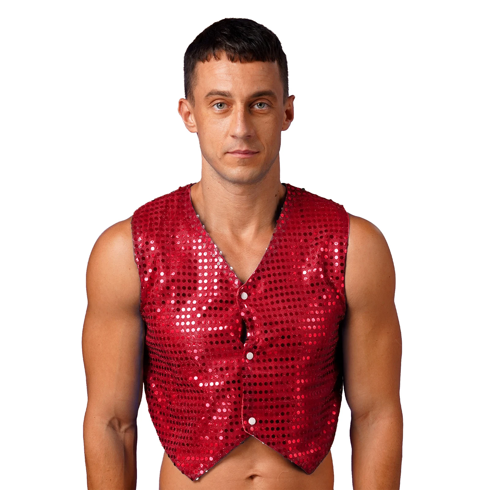Men Shiny Sequin Vest Waistcoat Hip Hop Jazz Dance Choir Clothes Halloween Christmas Theme Party Cosplay Performance Costume
Men Shiny Sequin Vest Waistcoat Hip Hop Jazz Dance Choir Clothes Halloween Christmas Theme Party Cosplay Performance Costume