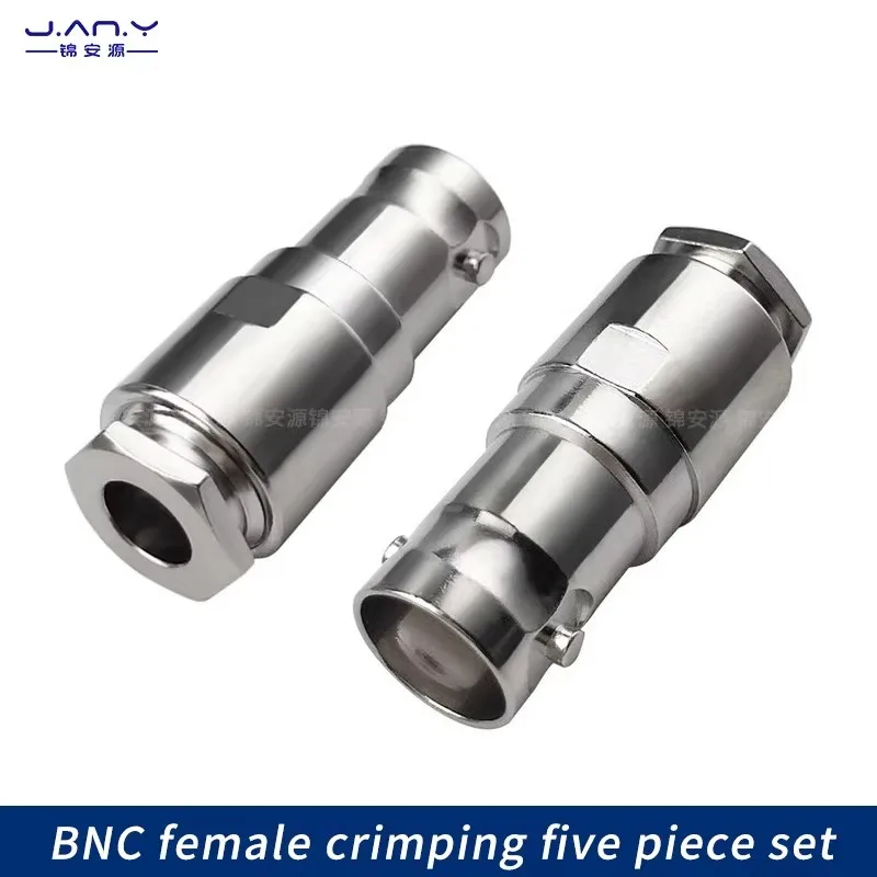 Copper BNC female crimping five piece set of high-definition SDI RF coaxial connector Q9 head multi piece assembled solderless
Copper BNC female crimping five piece set of high-definition SDI RF coaxial connector Q9 head multi piece assembled solderless