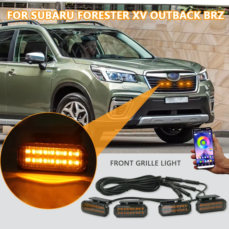 FOR SUBARU FORESTER XV OUTBACK BRZ white Front Grille Lights pickup grill light White Amber Light External Grille Lamps 
FOR SUBARU FORESTER XV OUTBACK BRZ white Front Grille Lights pickup grill light White Amber Light External Grille Lamps 