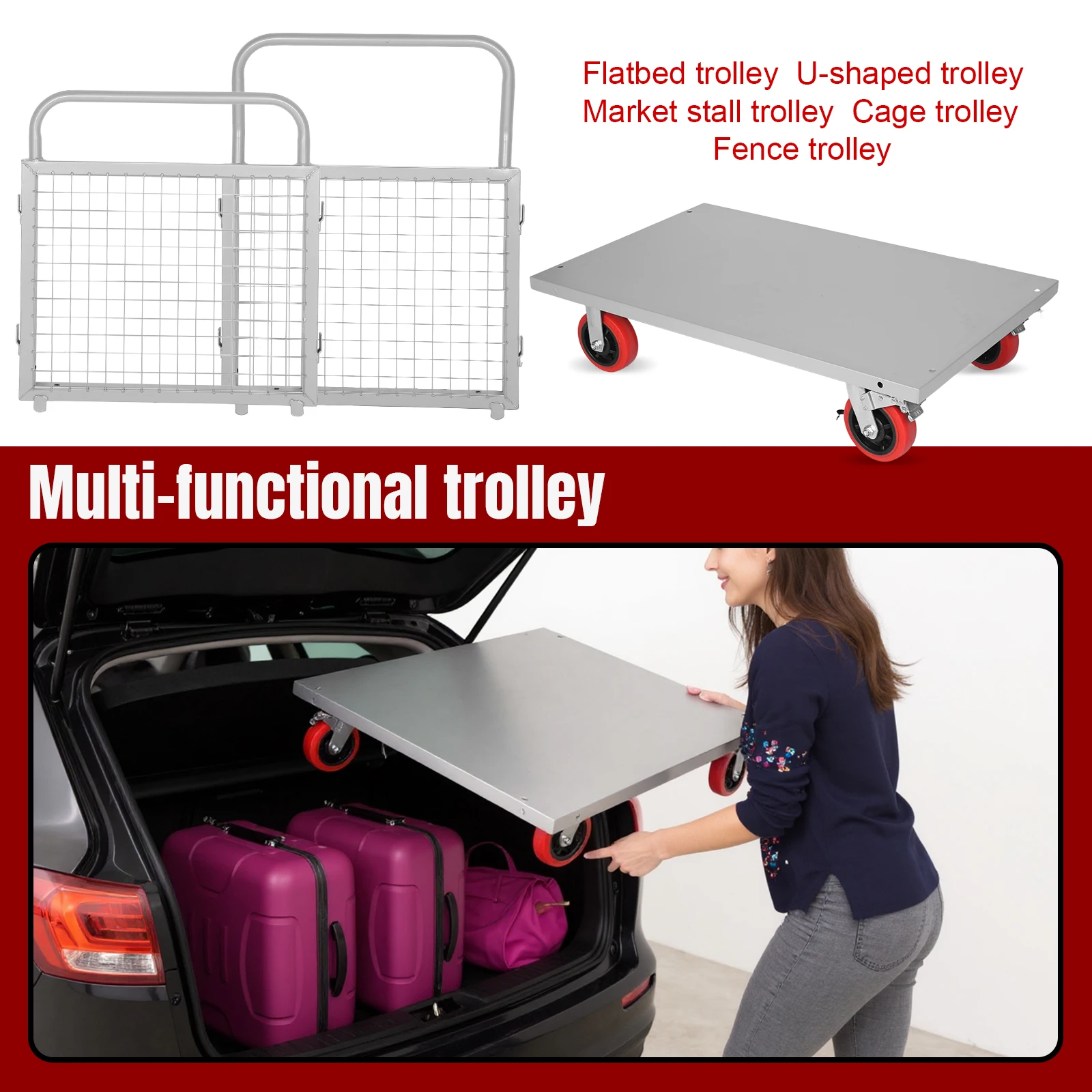 5 In 1 Foldable Flatbed Cart Swivel Casters Large Capacity Hand Truck Multi-Functional Push Dolly for Warehouse Production Line
5 In 1 Foldable Flatbed Cart Swivel Casters Large Capacity Hand Truck Multi-Functional Push Dolly for Warehouse Production Line