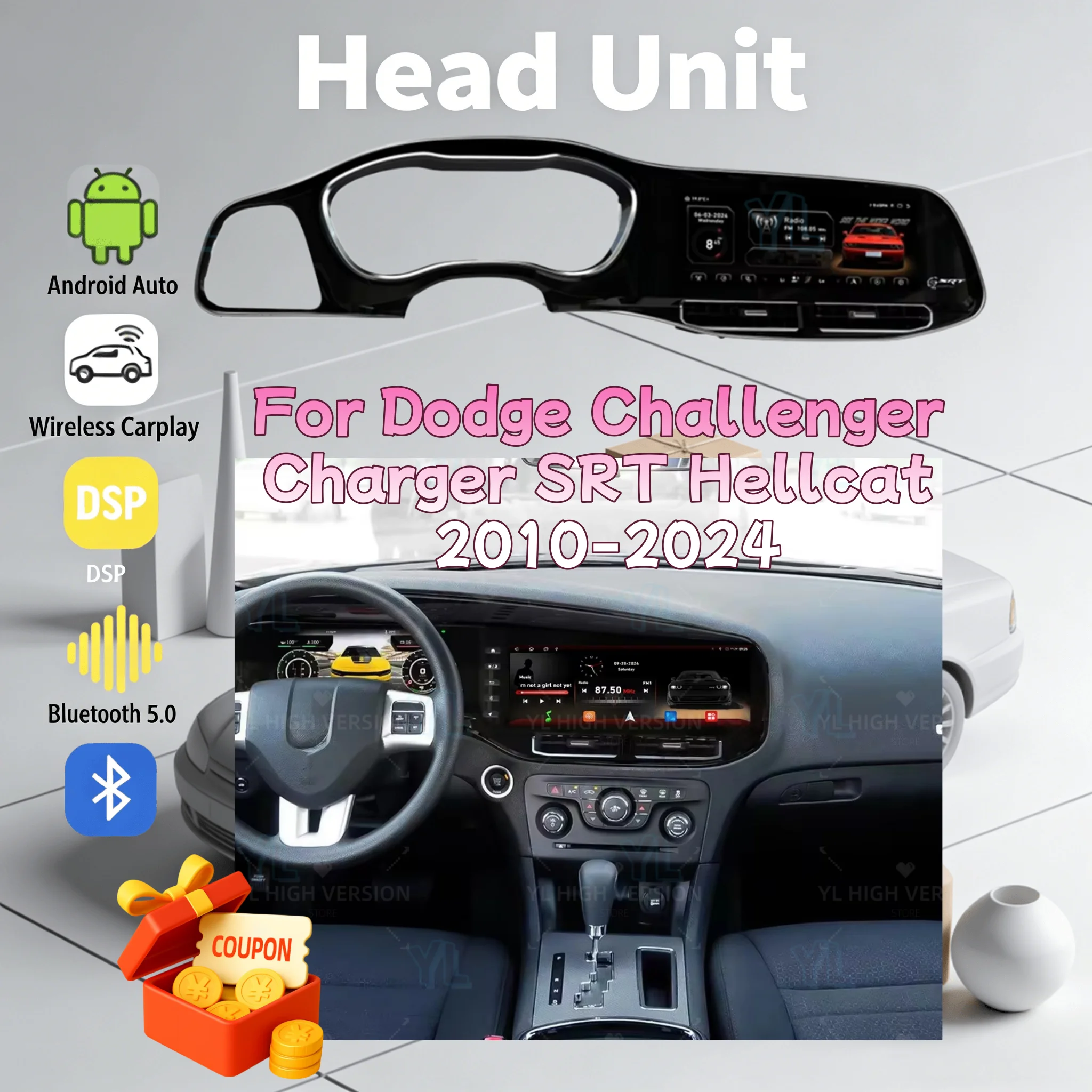 12.3-дюймовый Android-автомагнитола с CarPlay для Dodge Challenger SRT Hellcat Charger R/T 2010-2024, GPS-навигация, CarPlay, Bluetooth 5.0
12.3-дюймовый Android-автомагнитола с CarPlay для Dodge Challenger SRT Hellcat Charger R/T 2010-2024, GPS-навигация, CarPlay, Bluetooth 5.0