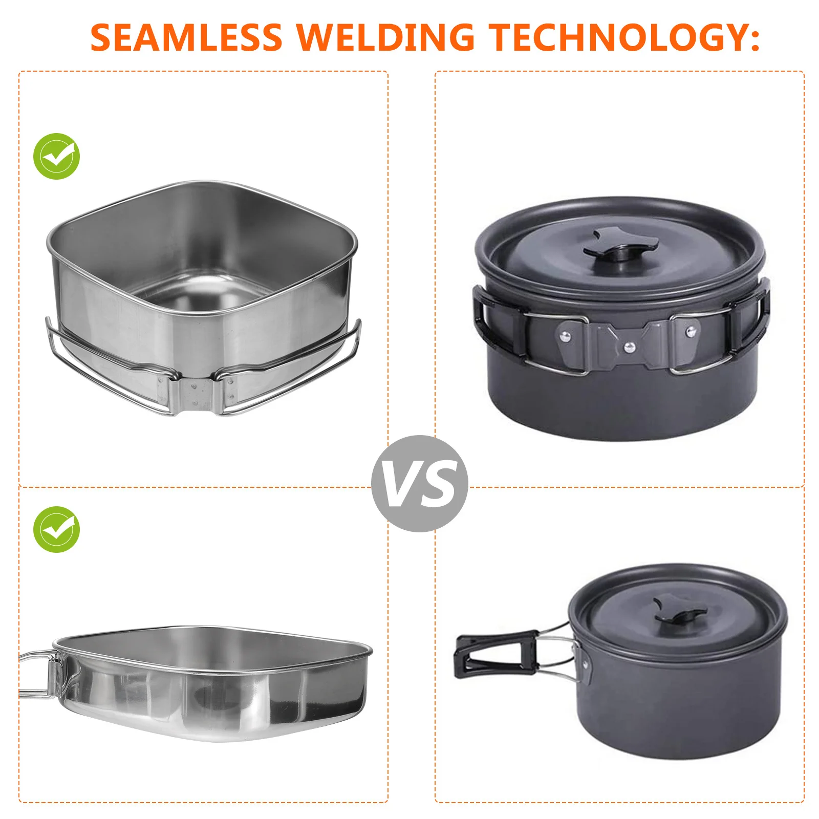 6pcs Stainless Steel Cookware Set Portable Camping Picnic Barbecue Pot Foldable Handle Heat Insulation Bowl For Hiking
6pcs Stainless Steel Cookware Set Portable Camping Picnic Barbecue Pot Foldable Handle Heat Insulation Bowl For Hiking