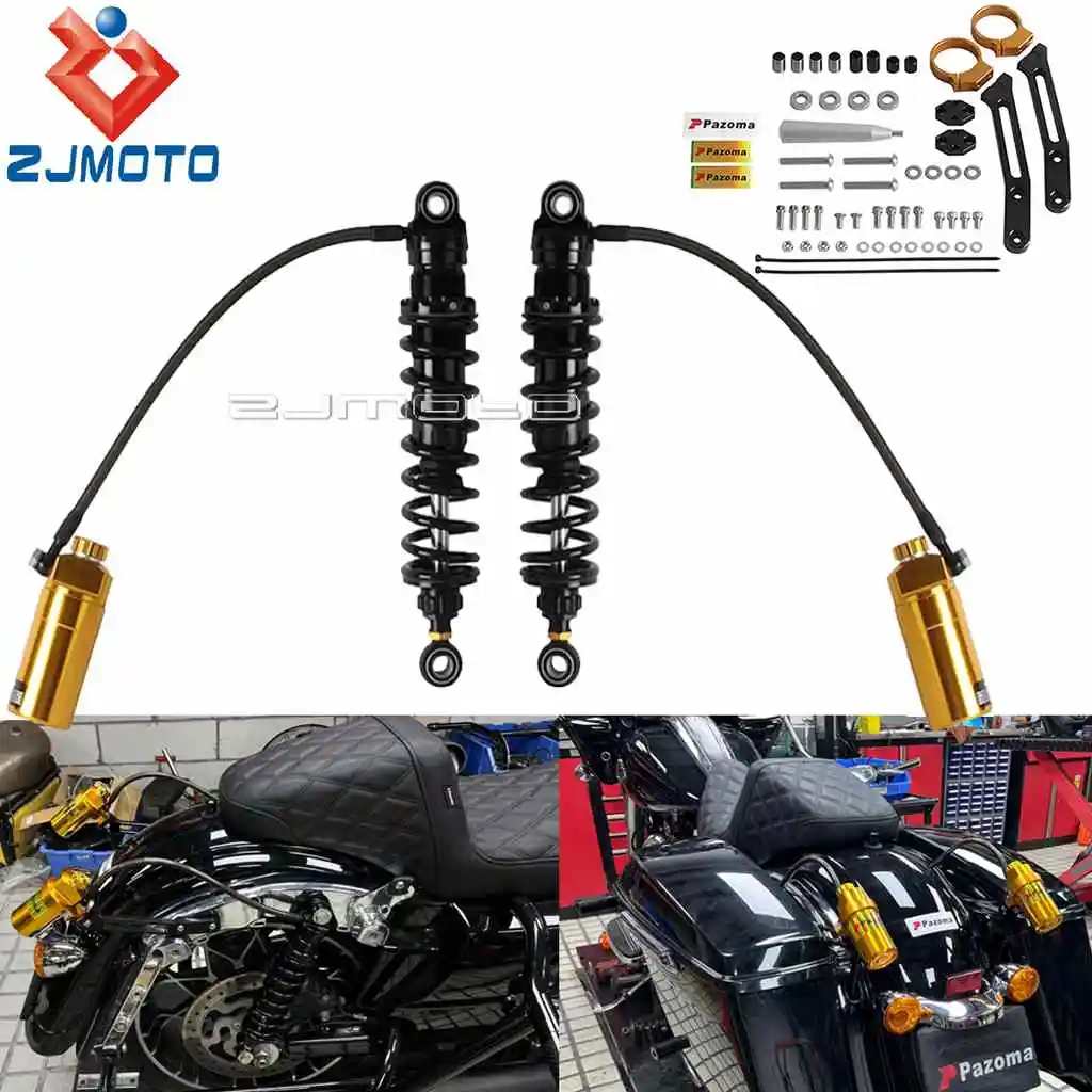 Adjustable Length 328mm Rear Reservoir Shock Brackets Kit For Harley Touring Road King Street Glide Electra Glide FLH FLT 14-25
Adjustable Length 328mm Rear Reservoir Shock Brackets Kit For Harley Touring Road King Street Glide Electra Glide FLH FLT 14-25