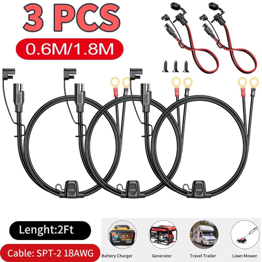 12-24V Ring Terminal Cable Connector Moisture-proof 18AWG 2 Pin To O Ring Terminal Extension Cord for Battery Charger/Maintainer
12-24V Ring Terminal Cable Connector Moisture-proof 18AWG 2 Pin To O Ring Terminal Extension Cord for Battery Charger/Maintainer