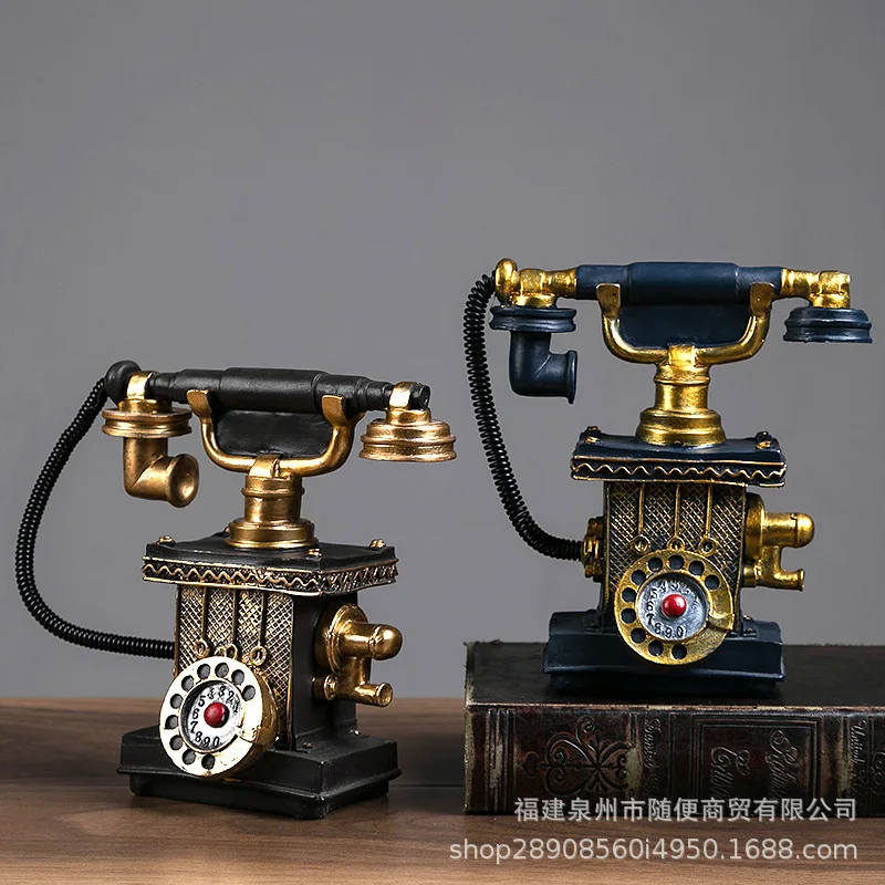 Creative resin home decoration ornament retro handicraft telephone model piggy bank decoration
Creative resin home decoration ornament retro handicraft telephone model piggy bank decoration