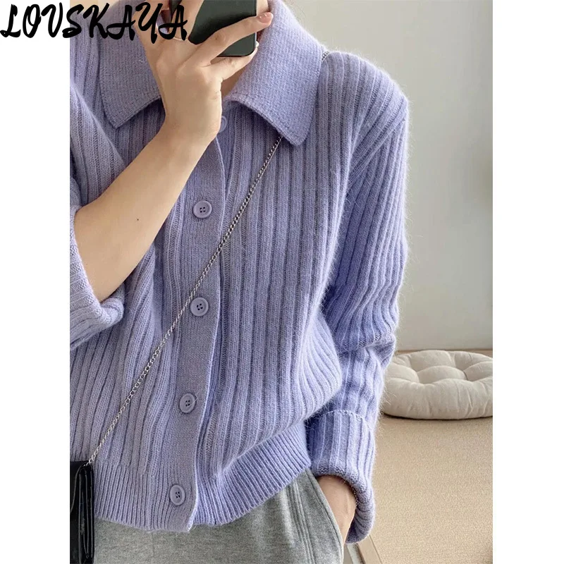 New Soft and Glutinous Soft Loose Lazy Sweater Coat Korean Solid Polo Neck Knitted Cardigan Women's Autumn and Winter
New Soft and Glutinous Soft Loose Lazy Sweater Coat Korean Solid Polo Neck Knitted Cardigan Women's Autumn and Winter
