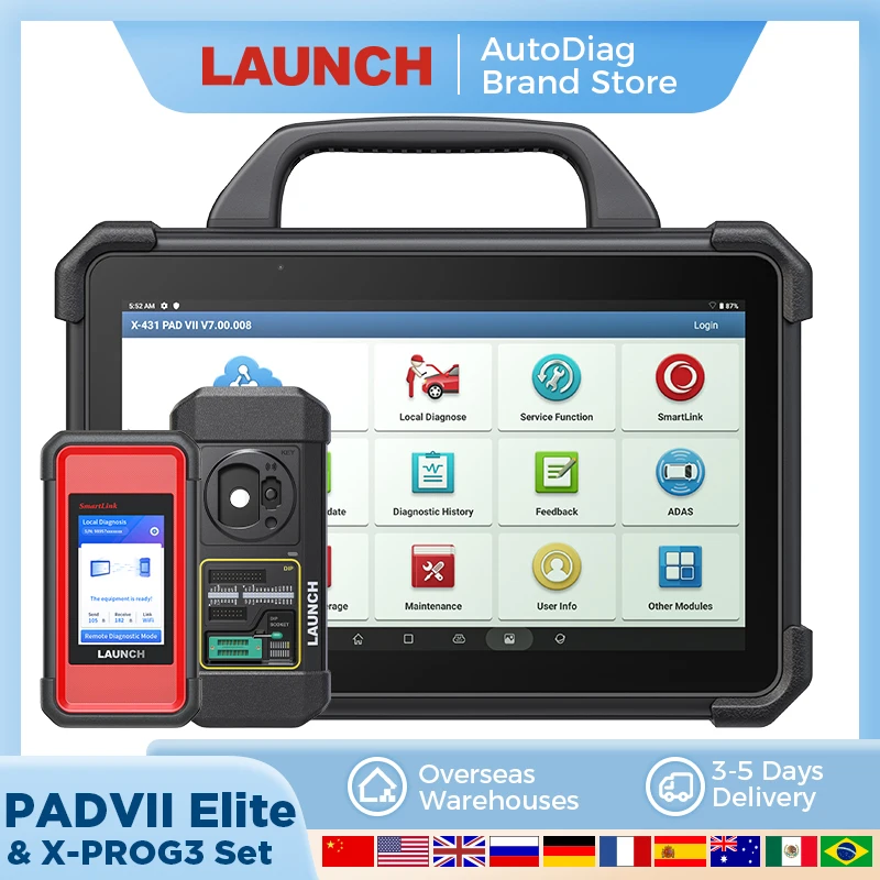 LAUNCH X431 PADVII & X-PROG3 Set Automotive Diagnostic Tool PAD 7 PAD7 All Key Lost Key Programmer Immobilizer
LAUNCH X431 PADVII & X-PROG3 Set Automotive Diagnostic Tool PAD 7 PAD7 All Key Lost Key Programmer Immobilizer