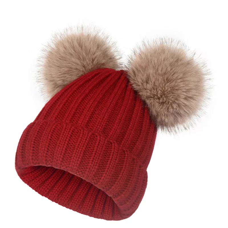 Hat Double Hairball Knitted Hat Thick Velvet Wool Hat Fashionable Versatile Mother Kid Hats Baby Caps for Boy Шапка Детская 아기모자
Hat Double Hairball Knitted Hat Thick Velvet Wool Hat Fashionable Versatile Mother Kid Hats Baby Caps for Boy Шапка Детская 아기모자