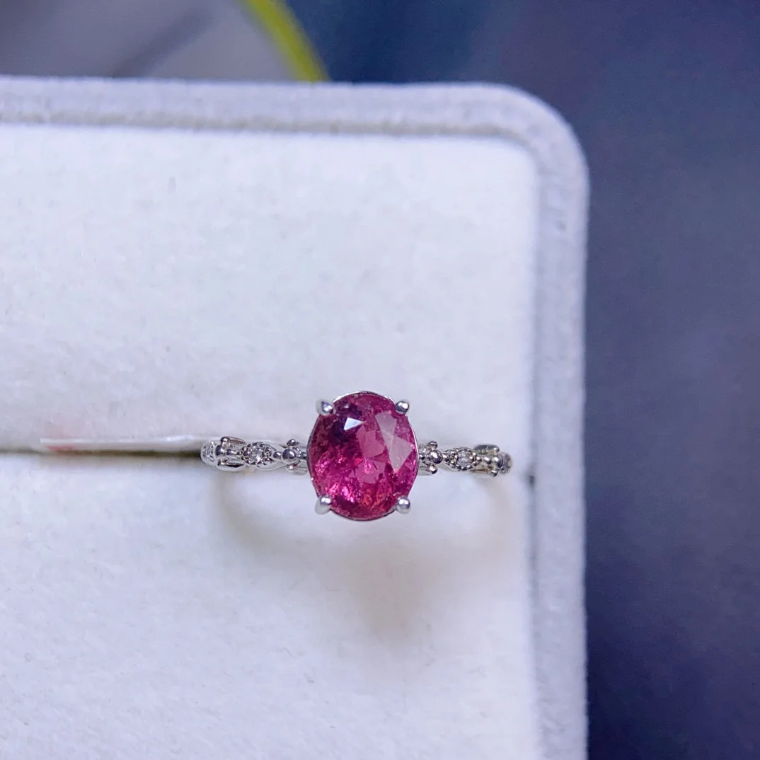 S925 Sterling Silver Tourmaline Ring, 6x7mm Clean Crystal Natural Gemstone, Adjustable Gold-Plated Band
S925 Sterling Silver Tourmaline Ring, 6x7mm Clean Crystal Natural Gemstone, Adjustable Gold-Plated Band