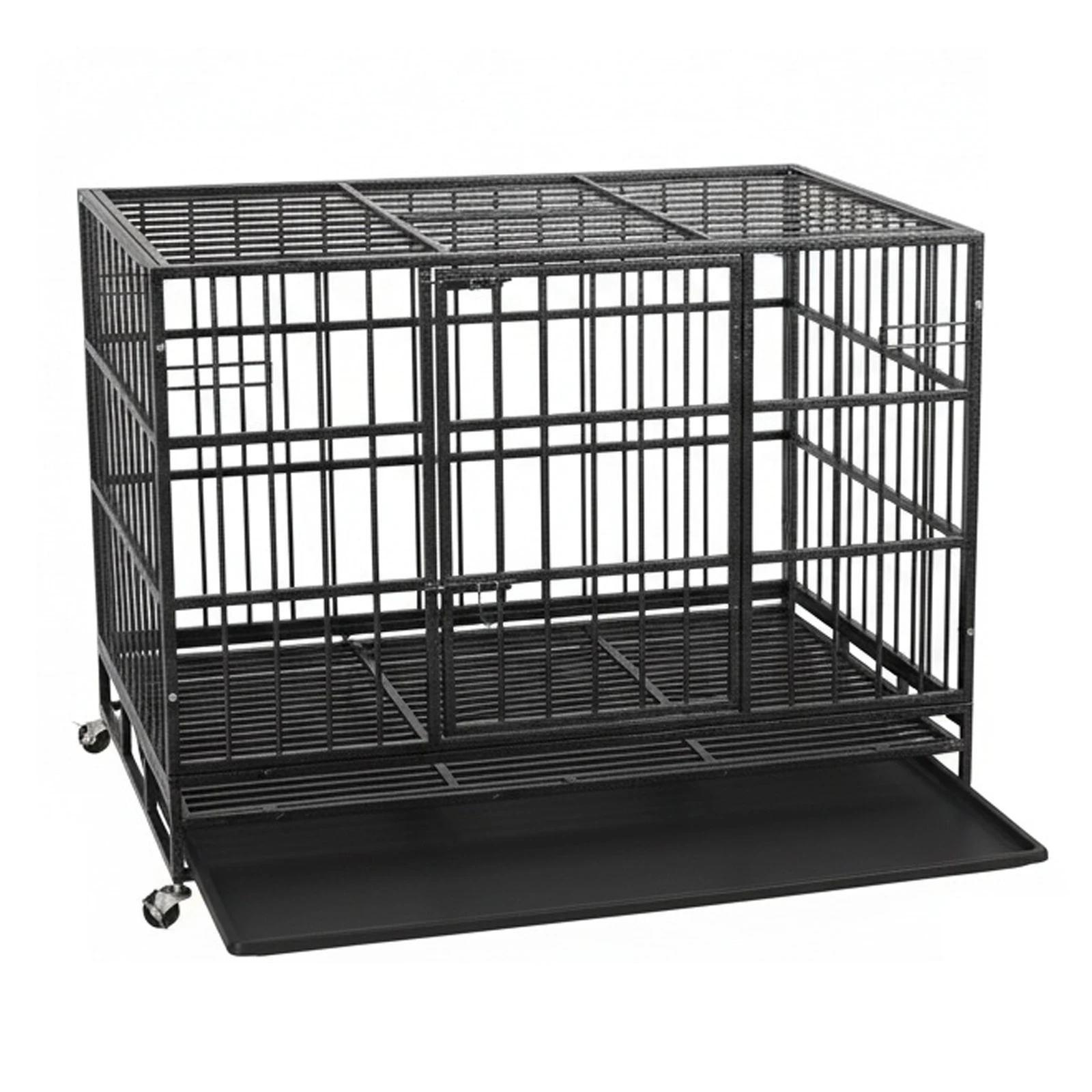 48inch Dog Crate Cage Kennel with 2 Removable Tray Puppy Dog Playpen with Four Wheels Escape Proof for Large & Medium Breeds
48inch Dog Crate Cage Kennel with 2 Removable Tray Puppy Dog Playpen with Four Wheels Escape Proof for Large & Medium Breeds