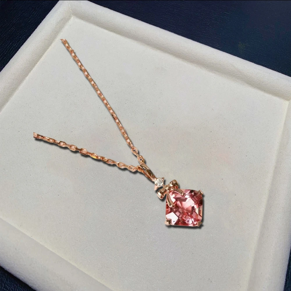 New small bow rose gold s925 pendant necklace pink crystal romantic jewelry romantic gift
New small bow rose gold s925 pendant necklace pink crystal romantic jewelry romantic gift