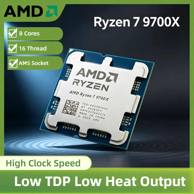 AMD Ryzen 7 9700X 8 Core 16 Thread 3.8GHz Boost 4nm L3 32M Cache AM5 65W DDR5 Zen5 Architecture Processor Cooler
AMD Ryzen 7 9700X 8 Core 16 Thread 3.8GHz Boost 4nm L3 32M Cache AM5 65W DDR5 Zen5 Architecture Processor Cooler
