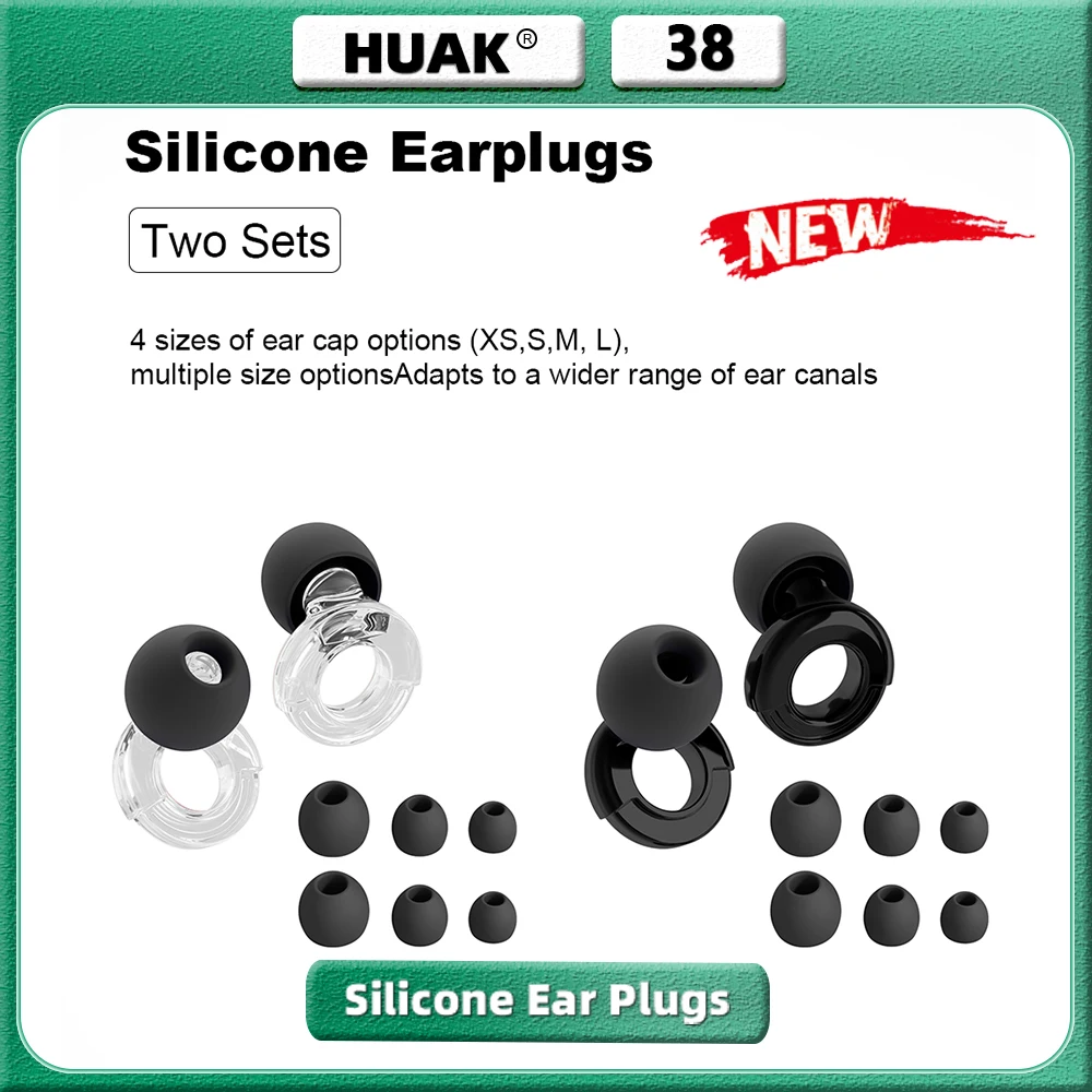 2 комплекта беруш для сна HUAK — многоразовые беруши для концертов, защита слуха и фестивали, плавание, — 4 насадки для ушей XS/S/M/L
2 комплекта беруш для сна HUAK — многоразовые беруши для концертов, защита слуха и фестивали, плавание, — 4 насадки для ушей XS/S/M/L