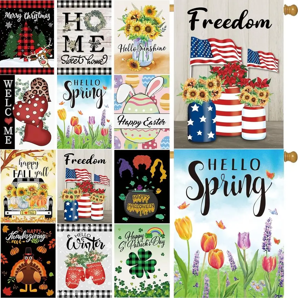 Double-Sided 28x40 Inch Seasonal Outdoor Flags for Year-Round Use
Double-Sided 28x40 Inch Seasonal Outdoor Flags for Year-Round Use