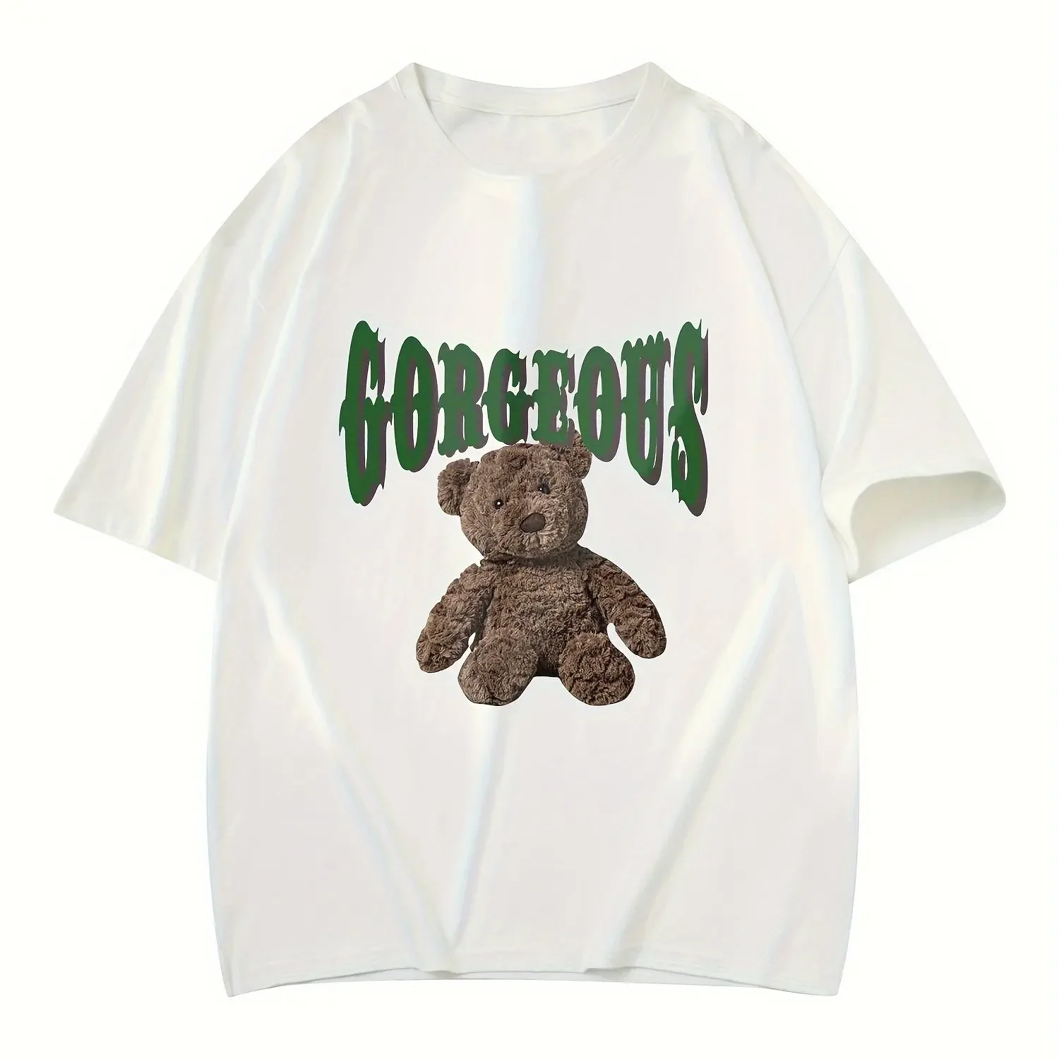 Summer men's plush cartoon bear printed 100% pure cotton loose round-neck short-sleeved T-shirt casual wear
Summer men's plush cartoon bear printed 100% pure cotton loose round-neck short-sleeved T-shirt casual wear