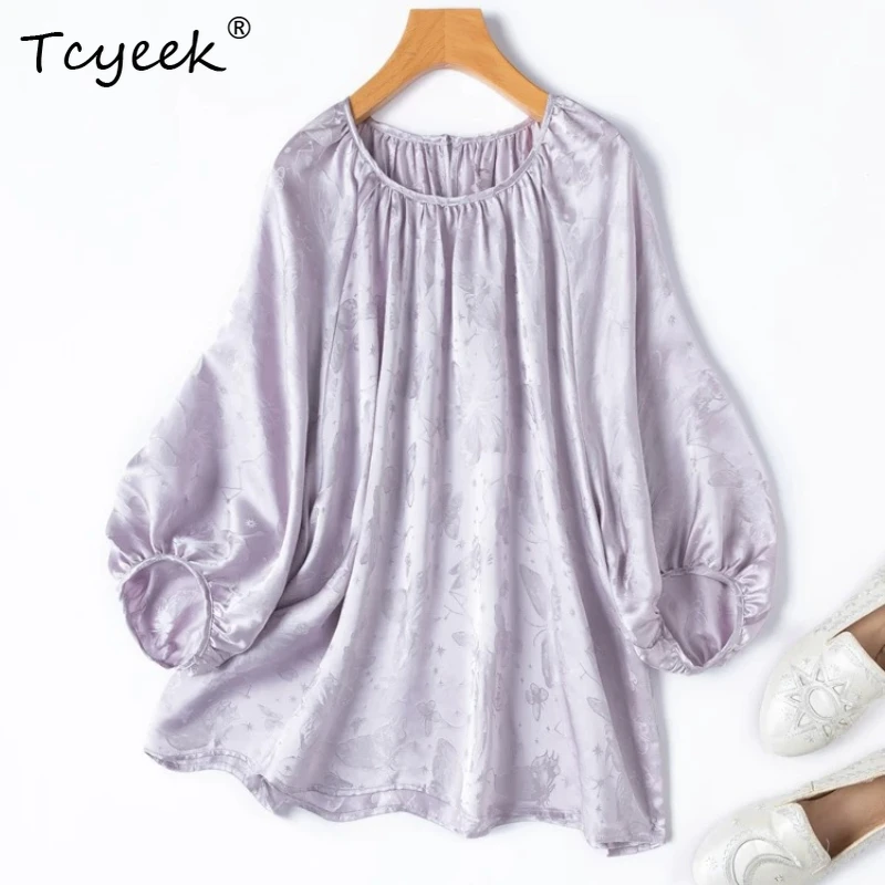Tcyeek 100% Real Silk Shirts for Women 19MM Silk Clothes for Ladies 2026 Summer Luxurious Loose Puff-sleeved Top Tops De Mujer
Tcyeek 100% Real Silk Shirts for Women 19MM Silk Clothes for Ladies 2026 Summer Luxurious Loose Puff-sleeved Top Tops De Mujer
