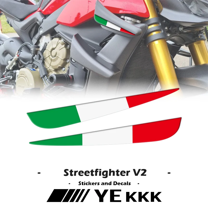 For Ducati Streetfighter V2 Italian Tricolor Flags for Wings 3D Winglet Flank Sticker Decal StreetfighterV2 LOGO
For Ducati Streetfighter V2 Italian Tricolor Flags for Wings 3D Winglet Flank Sticker Decal StreetfighterV2 LOGO