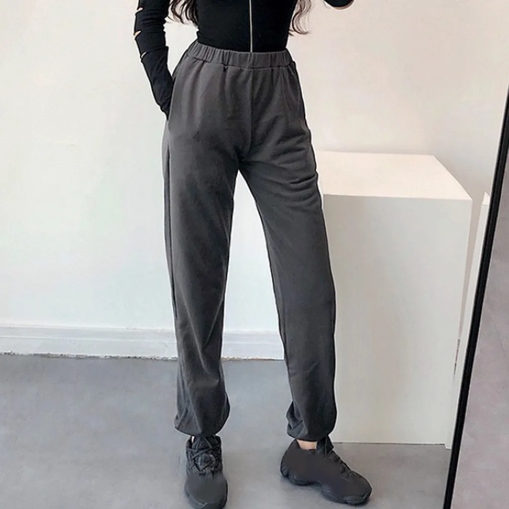 Women Fashion Sweatpants Solid Color Loose Fitness Exercise Breathable High Waist Fitness Athletic Sports Basics Pocket Trousers
Women Fashion Sweatpants Solid Color Loose Fitness Exercise Breathable High Waist Fitness Athletic Sports Basics Pocket Trousers