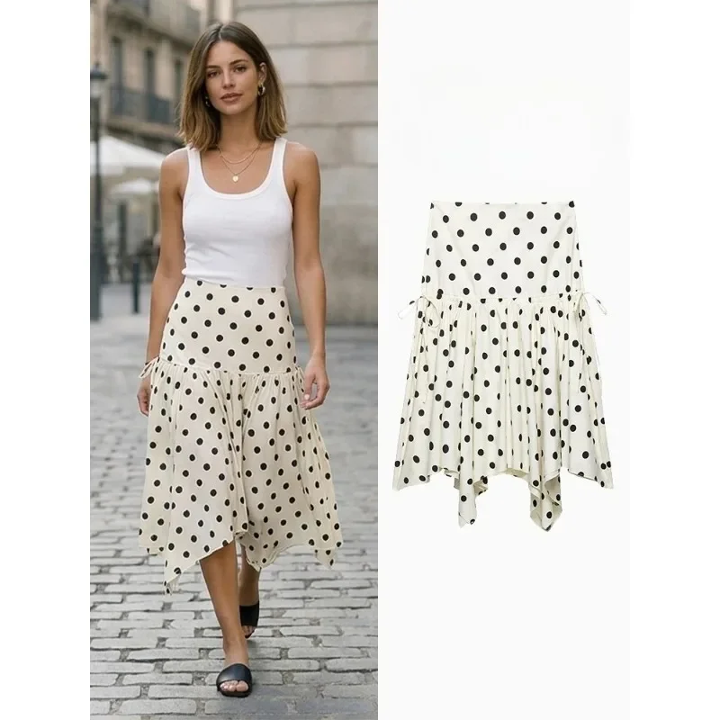 FANAN Women Fashion Dot Pleated Asymmetrical Midi Skirt Vintage High Waist Side Zipper Female Chic Lady Skirts
FANAN Women Fashion Dot Pleated Asymmetrical Midi Skirt Vintage High Waist Side Zipper Female Chic Lady Skirts