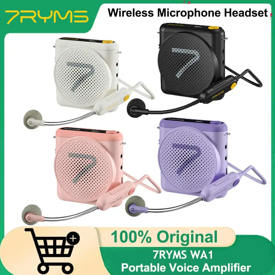 Портативный усилитель голоса 7RYMS WA1 с беспроводной микрофонной гарнитурой, отключение одним щелчком мыши для учителей, туристические направляющие, йоги, инструменты для фитнеса
Портативный усилитель голоса 7RYMS WA1 с беспроводной микрофонной гарнитурой, отключение одним щелчком мыши для учителей, туристические направляющие, йоги, инструменты для фитнеса