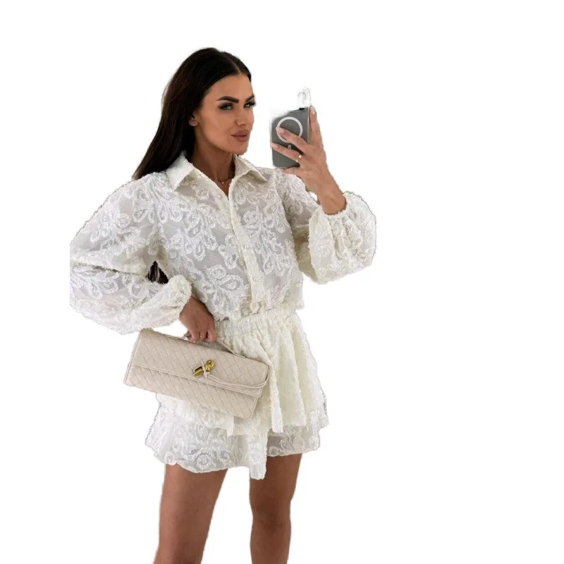 Summer in-stock Lace Cutout Casual Long-sleeved Set for Cross-border Amazon Independent Station in Europe and America Fashion
Summer in-stock Lace Cutout Casual Long-sleeved Set for Cross-border Amazon Independent Station in Europe and America Fashion