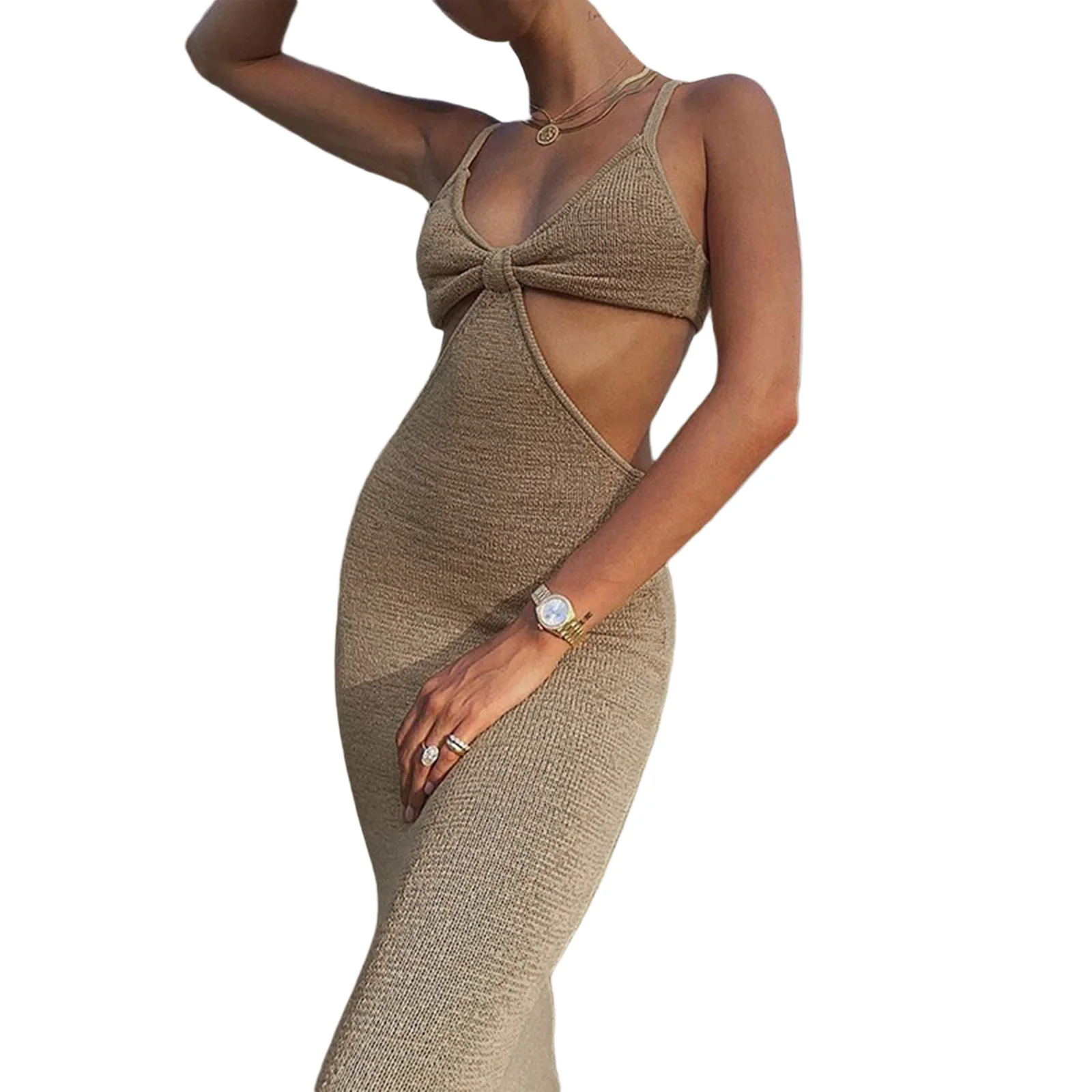 Women’s Sexy Suspender Long Dress Open Back High Waist Tight Dress for Party Club Solid Color Hollow Backless Bodycon Dress
Women’s Sexy Suspender Long Dress Open Back High Waist Tight Dress for Party Club Solid Color Hollow Backless Bodycon Dress