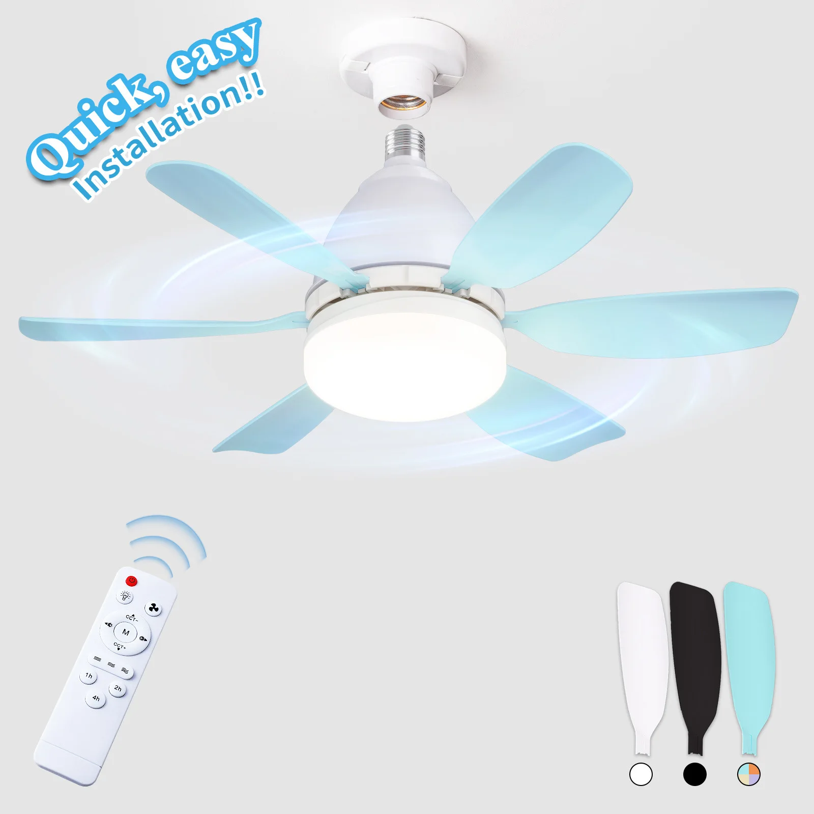 New Fan Light E27 Screw Mouth Ceiling Fan Light Detachable Bedroom Living Room LED Fan Lighting Fixture
New Fan Light E27 Screw Mouth Ceiling Fan Light Detachable Bedroom Living Room LED Fan Lighting Fixture