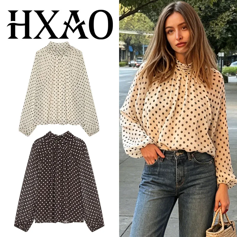 HXAO Women's Polka Dot Shirt Long Sleeve Blouse For Woman Elegant Baggy Shirts Lady Beige Brown Office Fashion Casual Tops
HXAO Women's Polka Dot Shirt Long Sleeve Blouse For Woman Elegant Baggy Shirts Lady Beige Brown Office Fashion Casual Tops