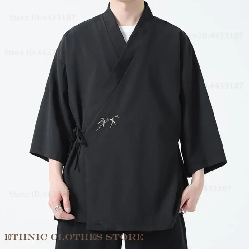 Plus Size 3XL 4XL 5XL Japanese Kimono Cardigan Chiese Style Bamboo Embroidery Hanfu Jacket Top Loose Men Open Front Coat Outwear
Plus Size 3XL 4XL 5XL Japanese Kimono Cardigan Chiese Style Bamboo Embroidery Hanfu Jacket Top Loose Men Open Front Coat Outwear