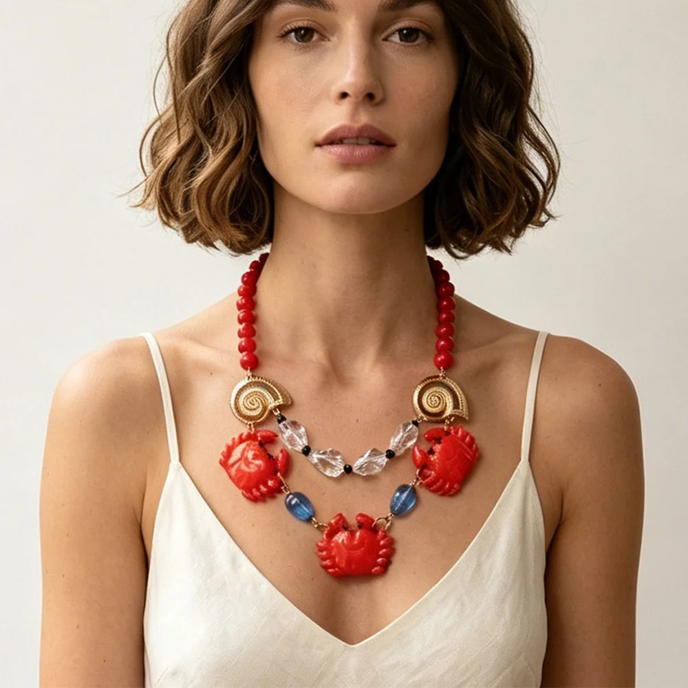 New Bohemian Handmade Beaded Conch Red Crab Choker Necklaces for Women Statement Jewelry Neck Accessories
New Bohemian Handmade Beaded Conch Red Crab Choker Necklaces for Women Statement Jewelry Neck Accessories