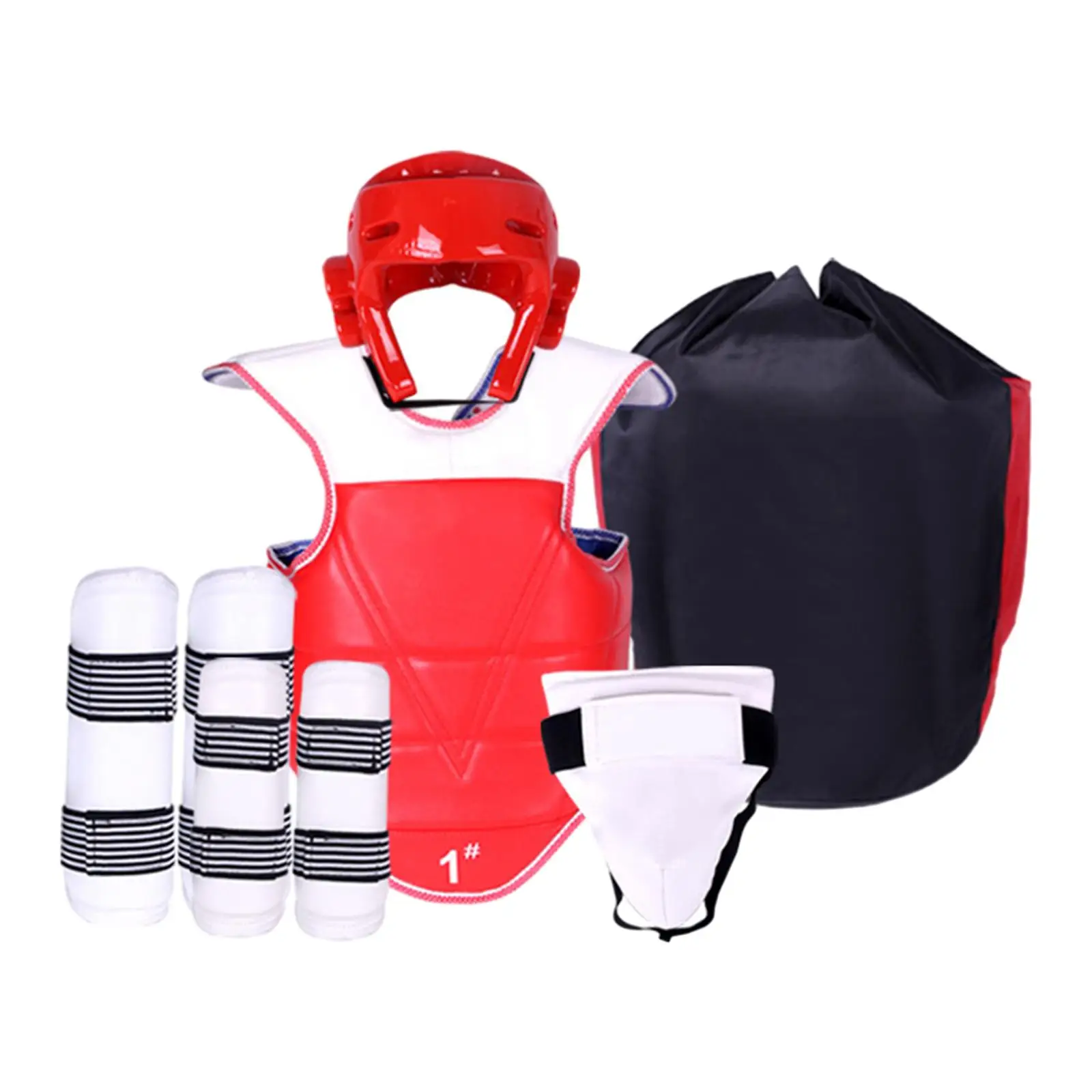 Taekwondo 5 piece Protective Gear Set Helmet Chest Arm Shin Guard Gloves for Kickboxing Karate MMA Sparring Training Equipment
Taekwondo 5 piece Protective Gear Set Helmet Chest Arm Shin Guard Gloves for Kickboxing Karate MMA Sparring Training Equipment