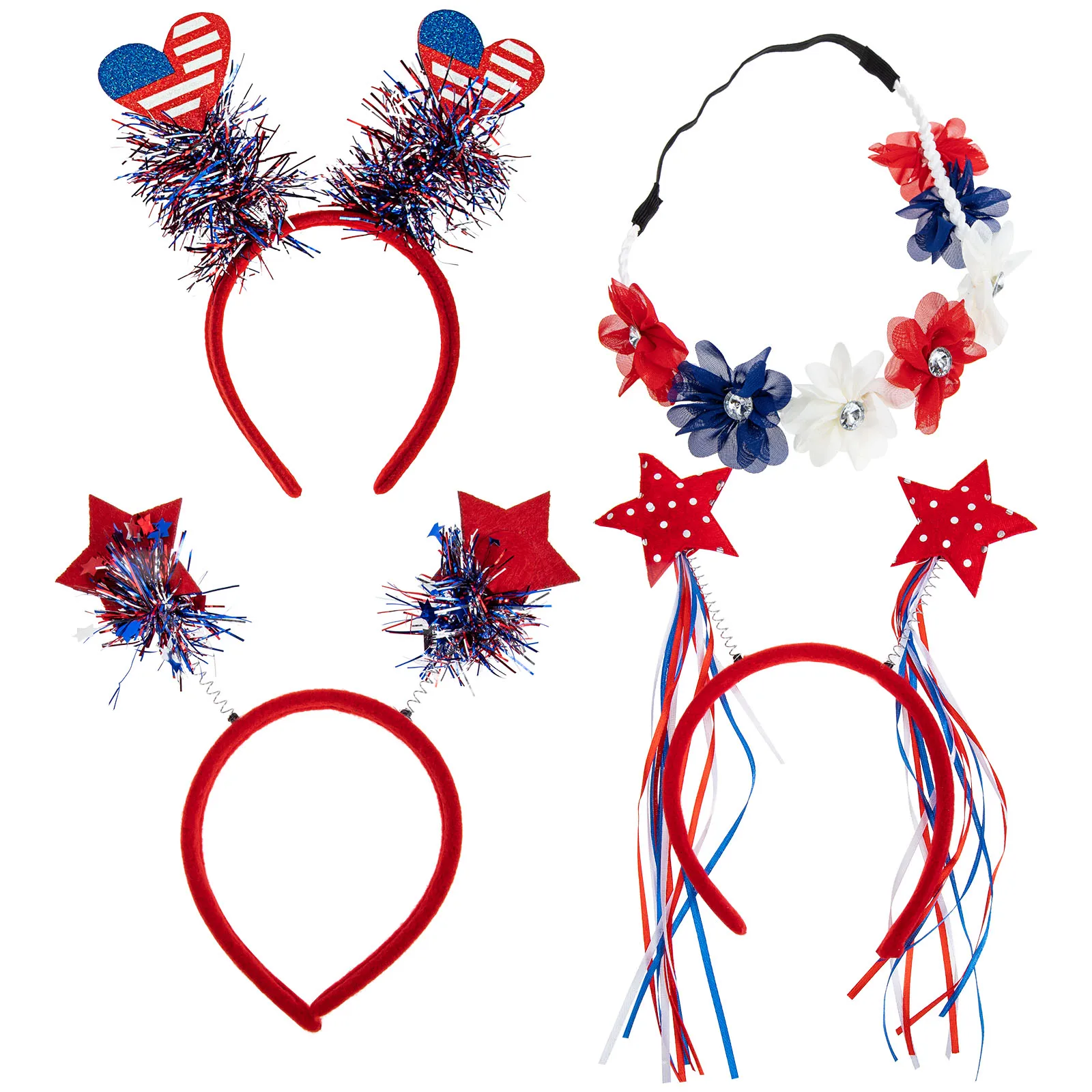 4pcs Lightweight Durable Hair Hoops Plastic Headbands for Women Independence Day Party Accessories Child Fourth of July
4pcs Lightweight Durable Hair Hoops Plastic Headbands for Women Independence Day Party Accessories Child Fourth of July