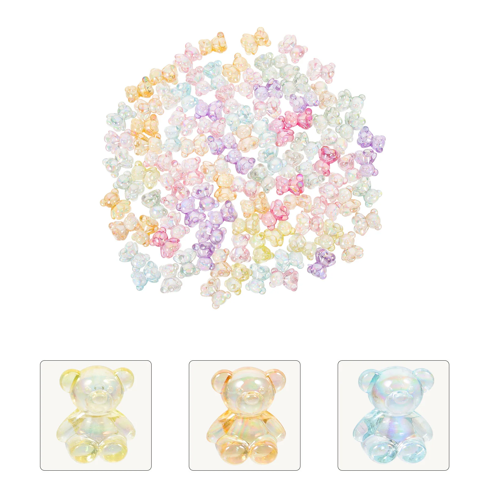 100 Pcs Charm Cartoon Bear Beaded Clear Colored Beads Toys Acrylic Jewelry Decoration
100 Pcs Charm Cartoon Bear Beaded Clear Colored Beads Toys Acrylic Jewelry Decoration