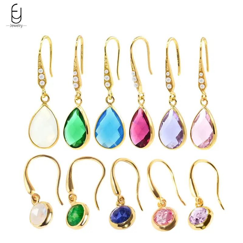 925 Sterling Silver Needle Round/Water Drop Pendant Earrings Colorful Crystal Elegant Earrings for Women Wedding Fine Jewelry
925 Sterling Silver Needle Round/Water Drop Pendant Earrings Colorful Crystal Elegant Earrings for Women Wedding Fine Jewelry