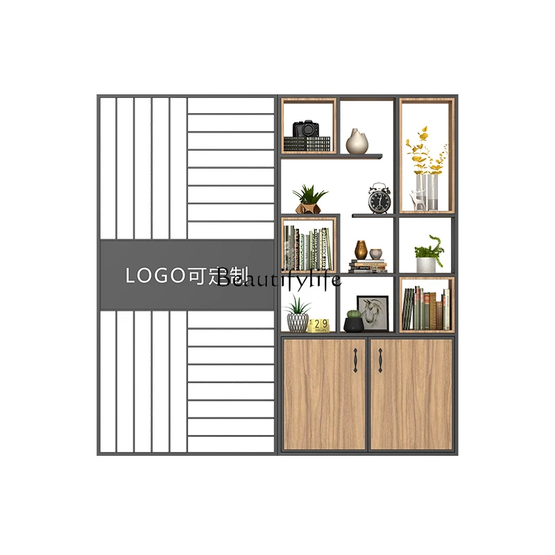 Partition rack wrought iron solid wood screen office industrial style entrance living room storage decorative cabinet
Partition rack wrought iron solid wood screen office industrial style entrance living room storage decorative cabinet