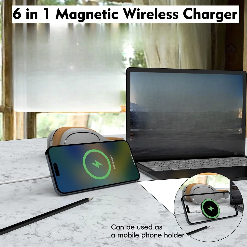 6-in-1 Magnetic Wireless Charger Smart Watch Magnetic Wireless Charing Dock For IPhone & For Samsung Watches And Phones
6-in-1 Magnetic Wireless Charger Smart Watch Magnetic Wireless Charing Dock For IPhone & For Samsung Watches And Phones