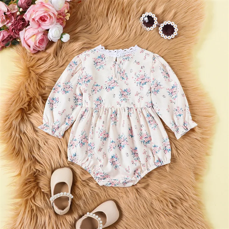 Infant Baby Girl Fall Clothes Long Sleeve Floral Print Ruffle Romper with Headband Newborn Winter Outfits
Infant Baby Girl Fall Clothes Long Sleeve Floral Print Ruffle Romper with Headband Newborn Winter Outfits